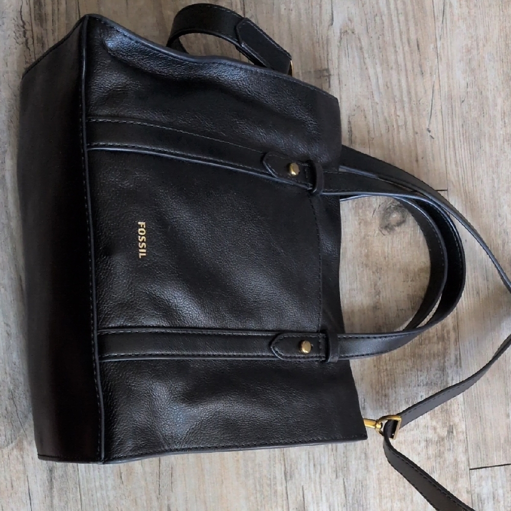 Fossil Black Leather Satchel